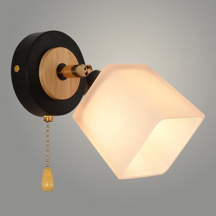 Бра XA1634B/1W BK+FGD+WOOD черный/золото 1х60W E27 h190, HN25